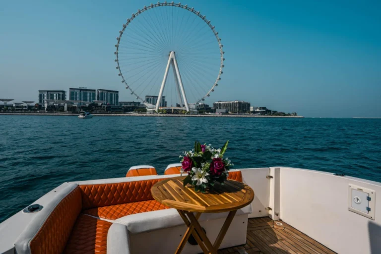 36 ft Oryx yacht seating and dining area